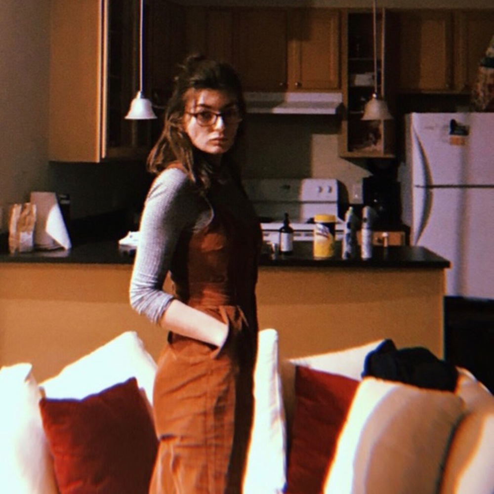 Brown corduroy jumpsuit (UO)